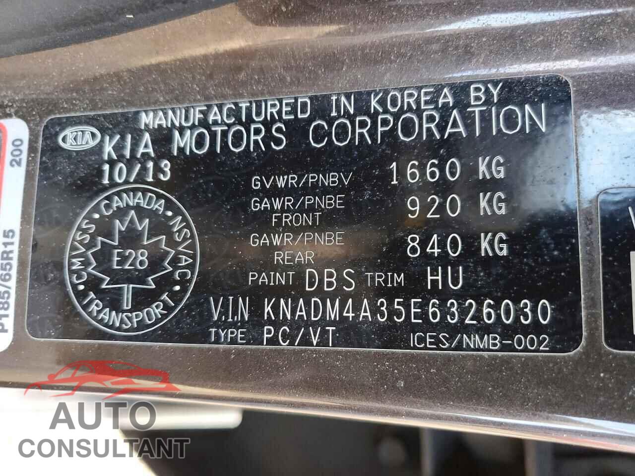 KIA RIO 2014 - KNADM4A35E6326030