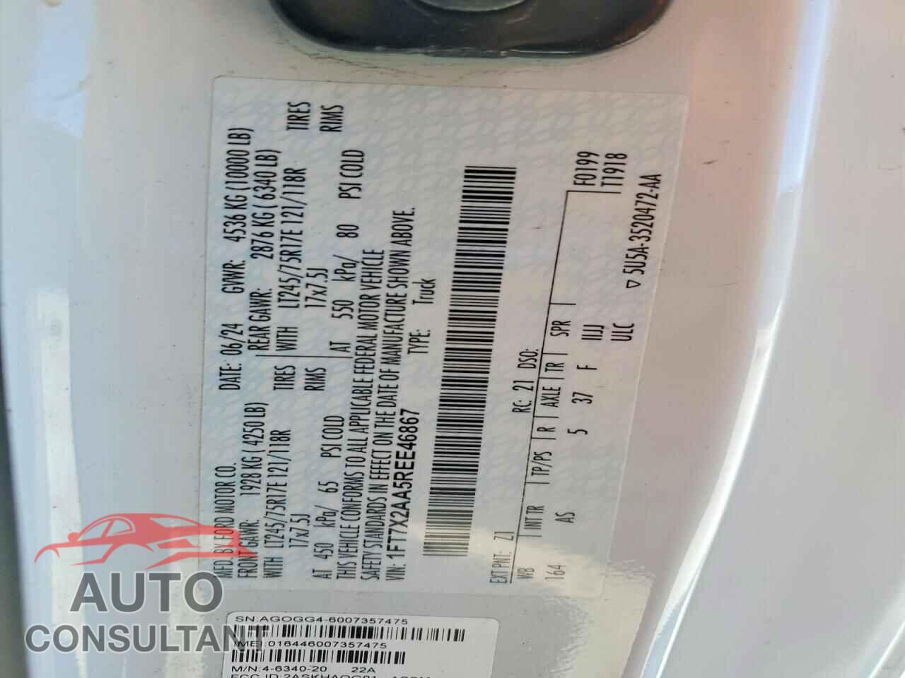FORD F250 2024 - 1FT7X2AA5REE46867