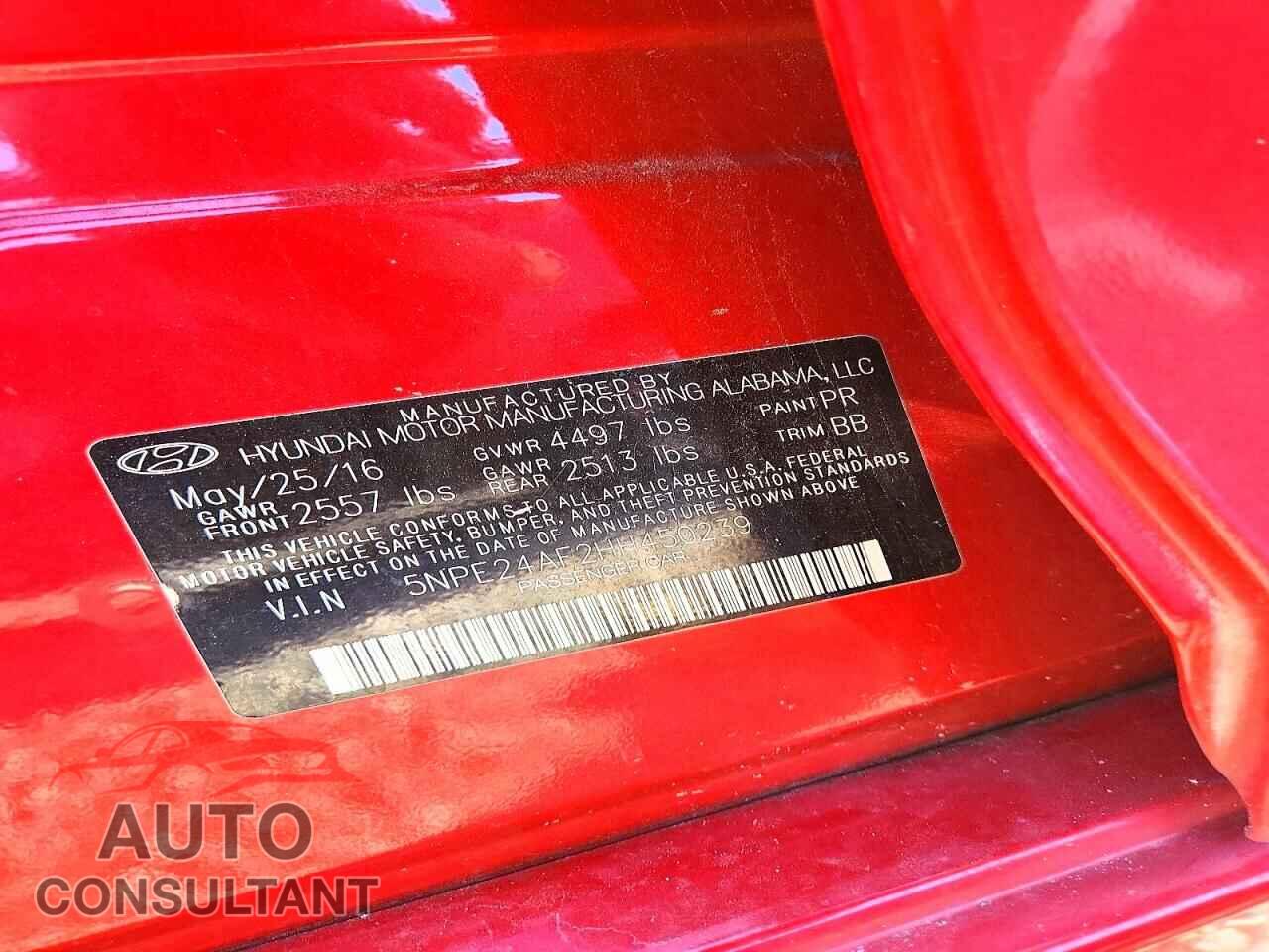 HYUNDAI SONATA 2017 - 5NPE24AF2HH450239