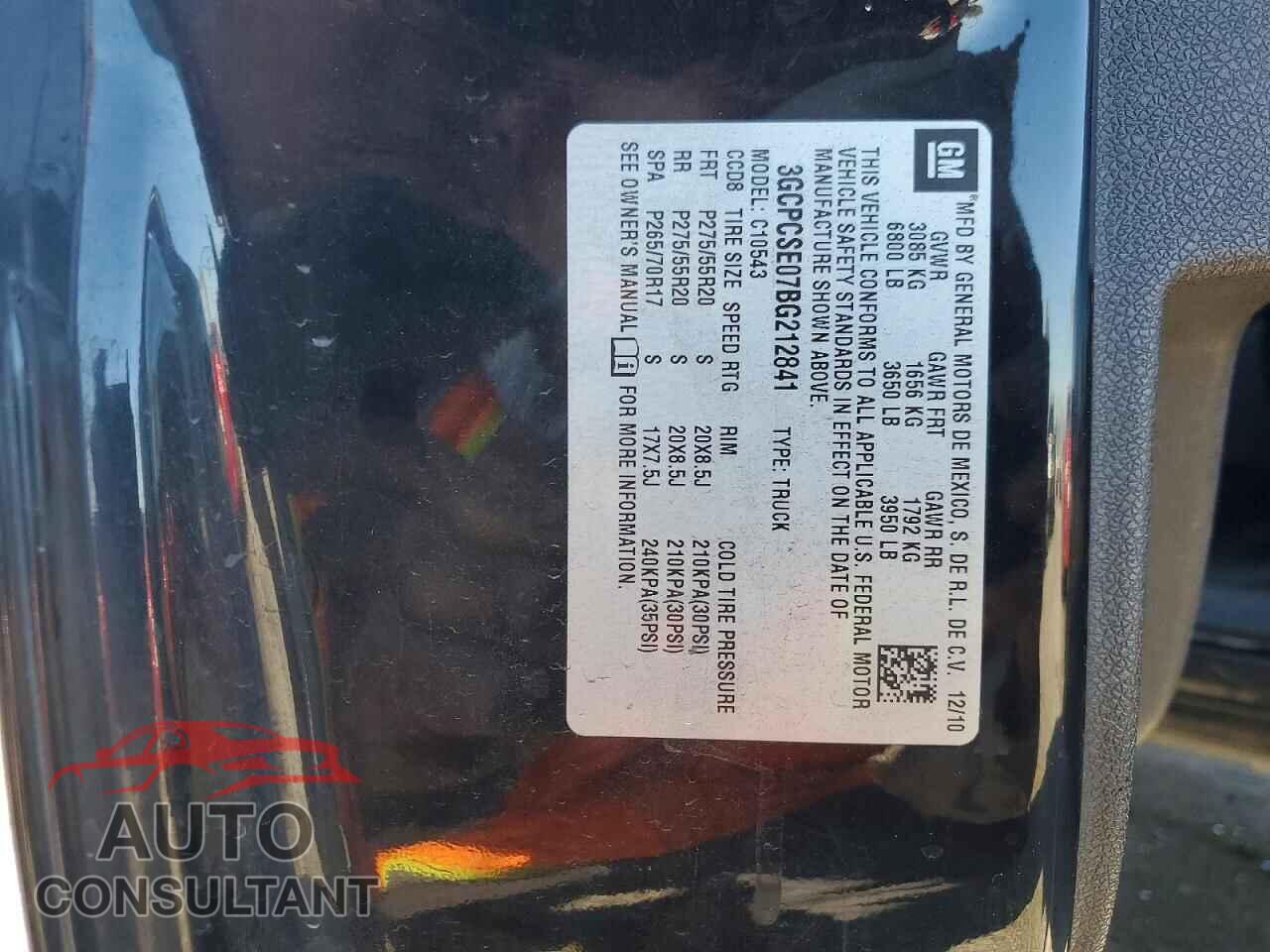 CHEVROLET SILVERADO 2011 - 3GCPCSE07BG212841