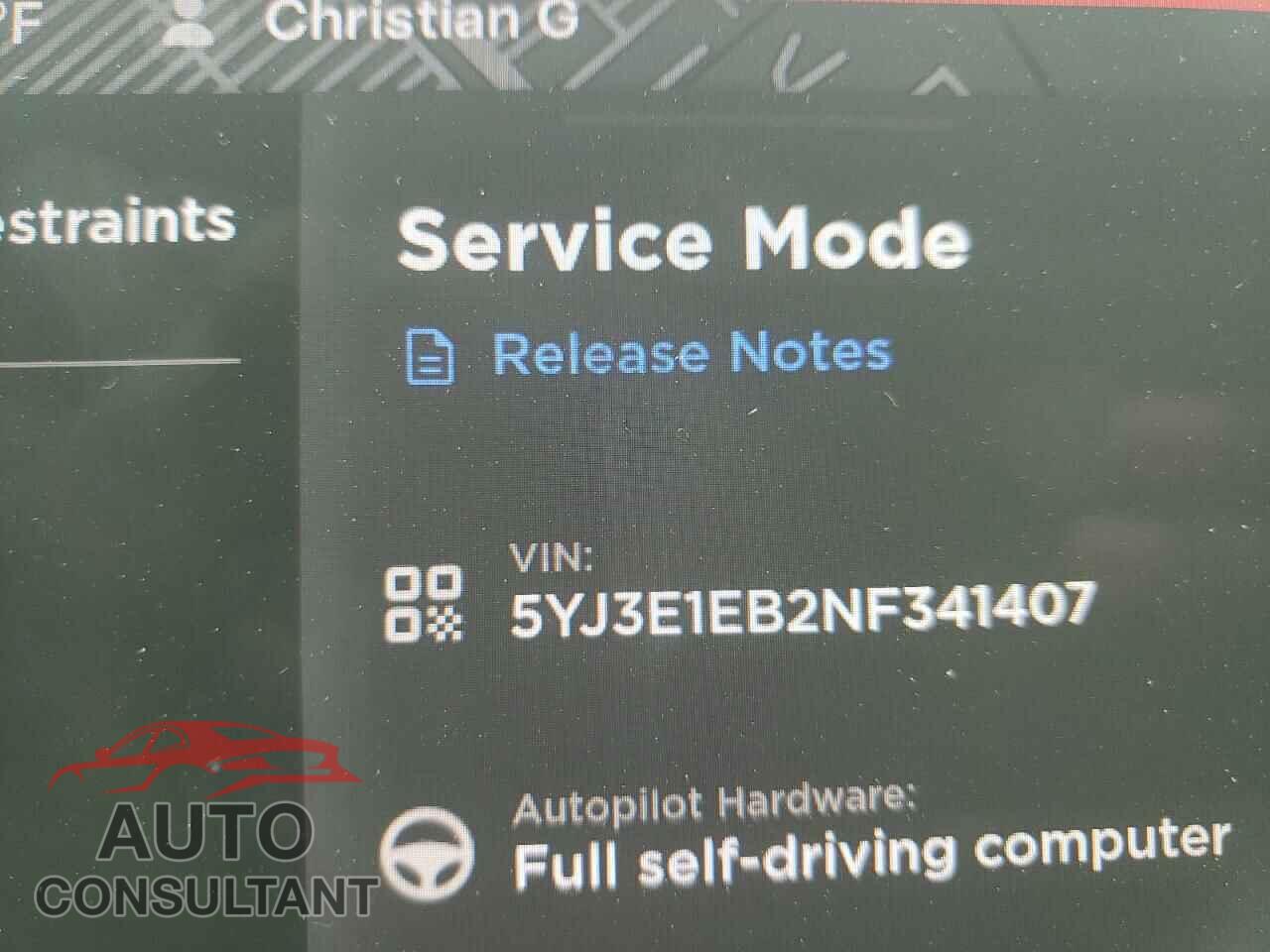 TESLA MODEL 3 2022 - 5YJ3E1EB2NF341407