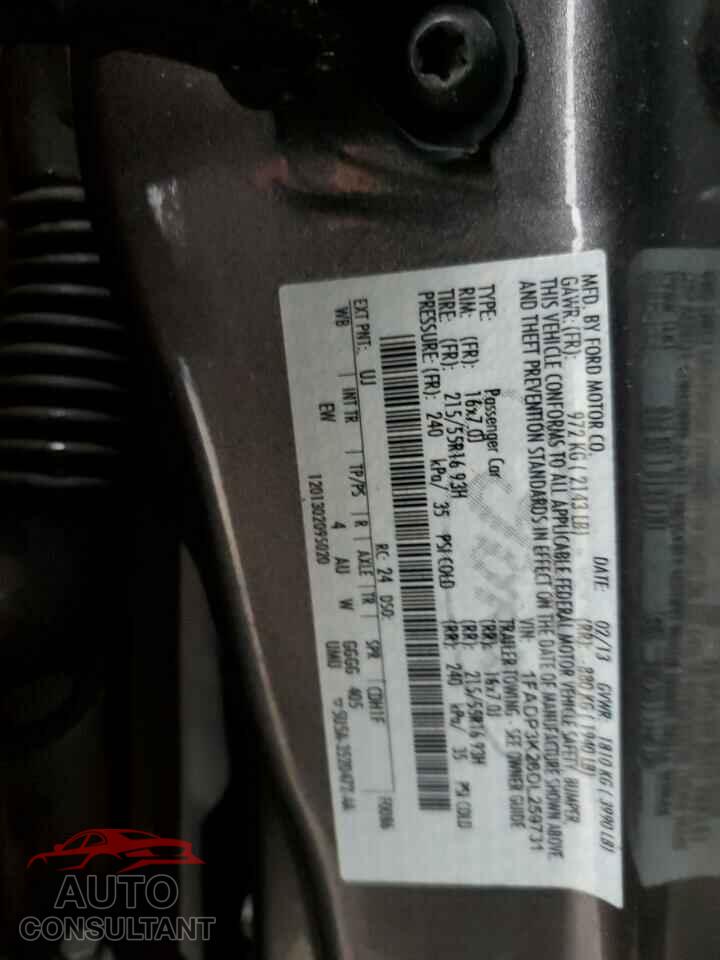 FORD FOCUS 2013 - 1FADP3K26DL259731