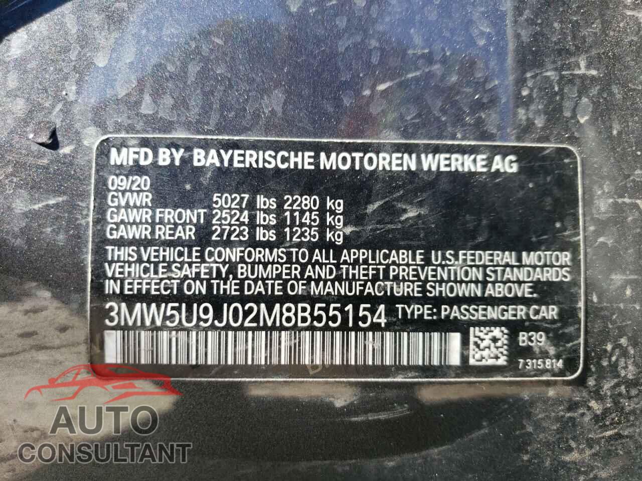 BMW M3 2021 - 3MW5U9J02M8B55154