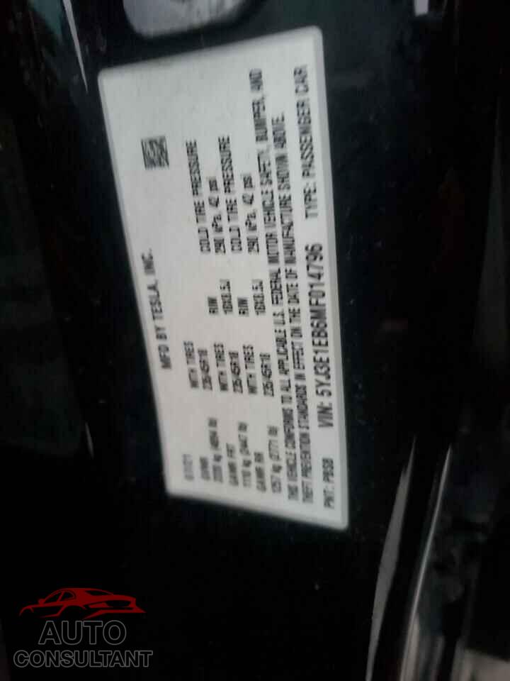 TESLA MODEL 3 2021 - 5YJ3E1EB6MF014796