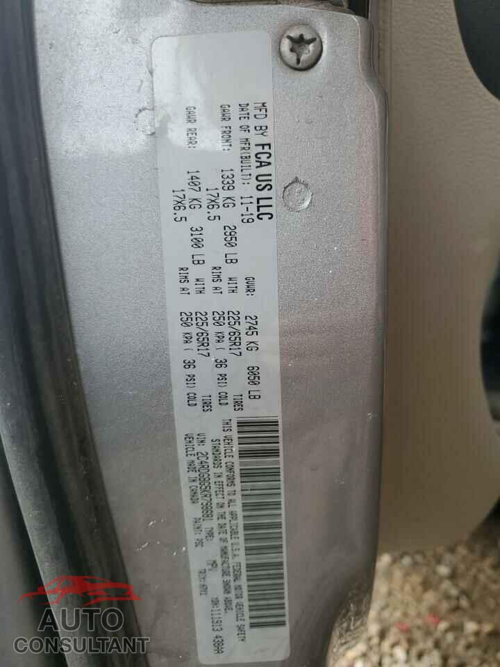 DODGE CARAVAN 2019 - 2C4RDGBG5KR798681