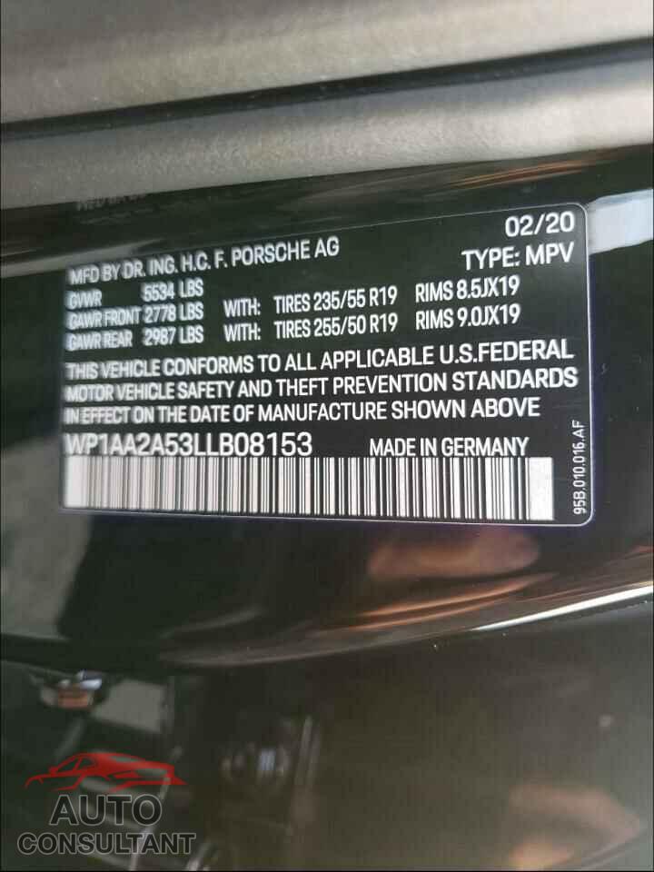 PORSCHE MACAN 2020 - WP1AA2A53LLB08153
