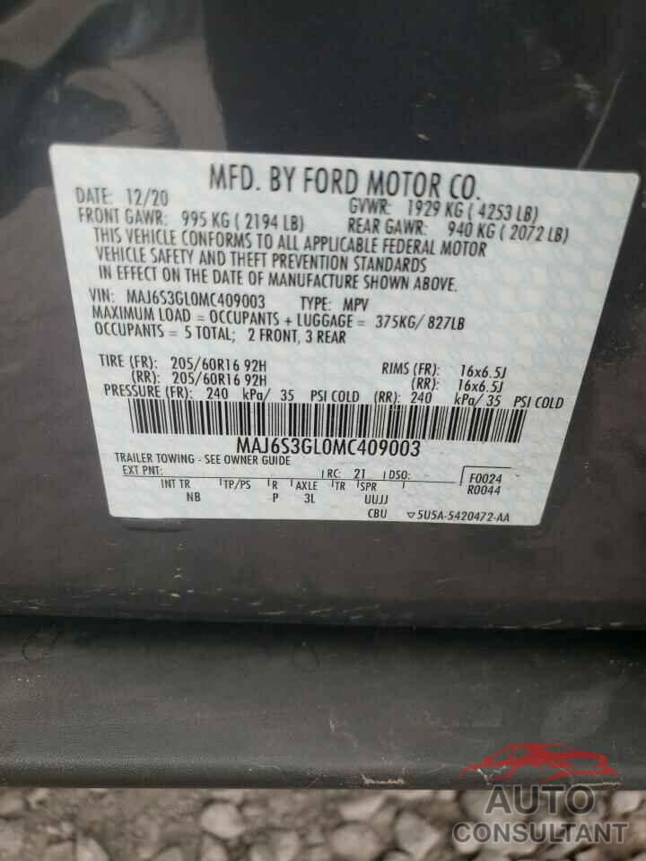 FORD ALL OTHER 2021 - MAJ6S3GL0MC409003