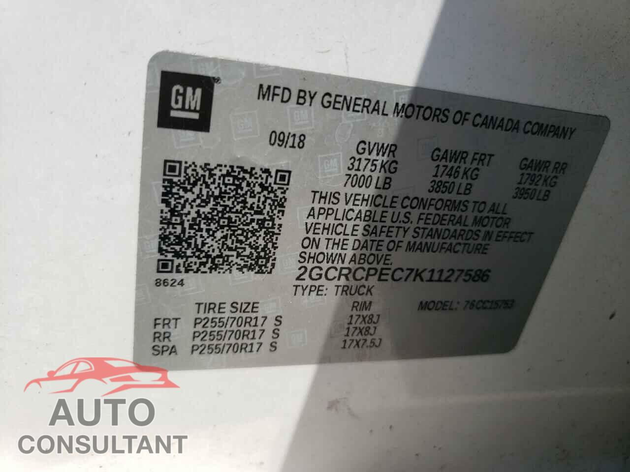 CHEVROLET SILVERADO 2019 - 2GCRCPEC7K1127586