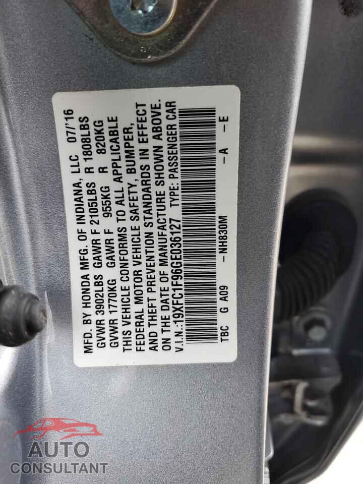 HONDA CIVIC 2016 - 19XFC1F96GE036127