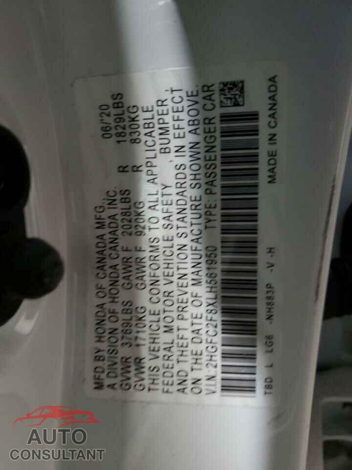 HONDA CIVIC 2020 - 2HGFC2F8XLH561950