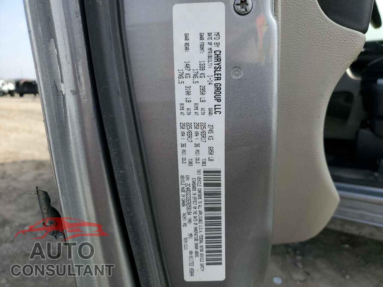 DODGE CARAVAN 2014 - 2C4RDGCG5ER258184