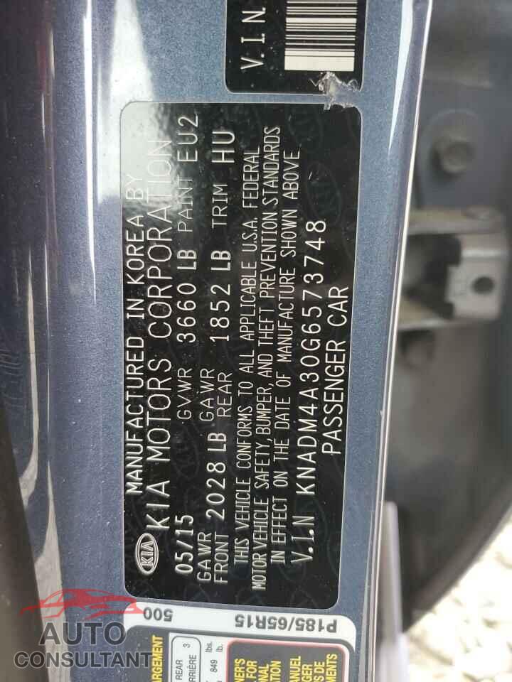 KIA RIO 2016 - KNADM4A30G6573748