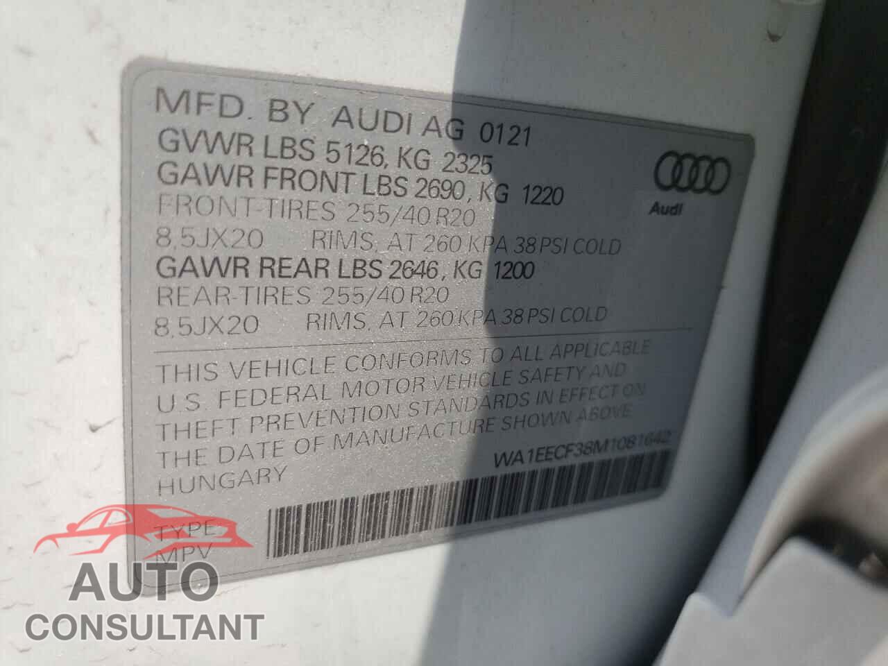 AUDI Q3 2021 - WA1EECF38M1081642