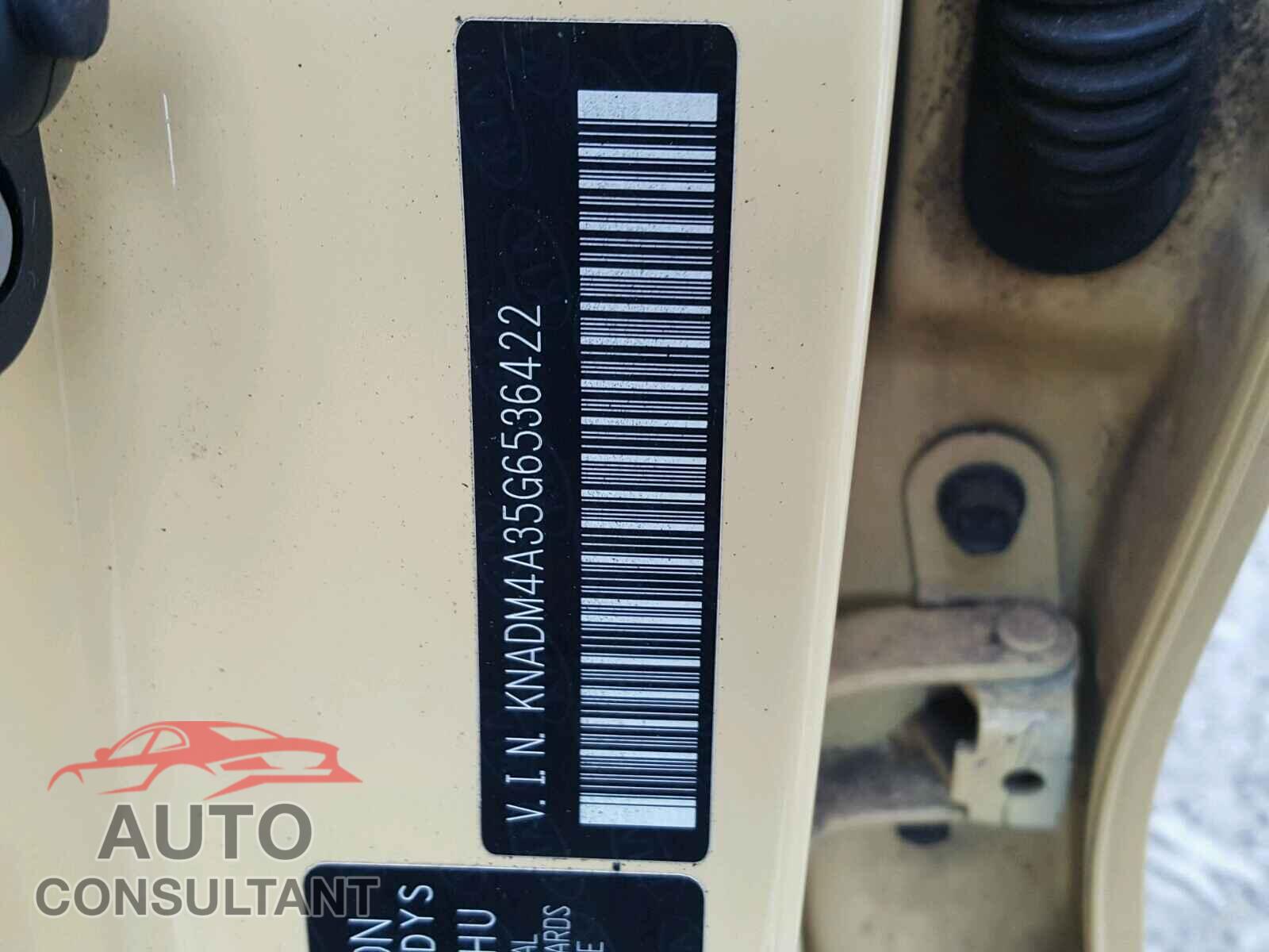 KIA RIO 2016 - KNADM4A35G6536422