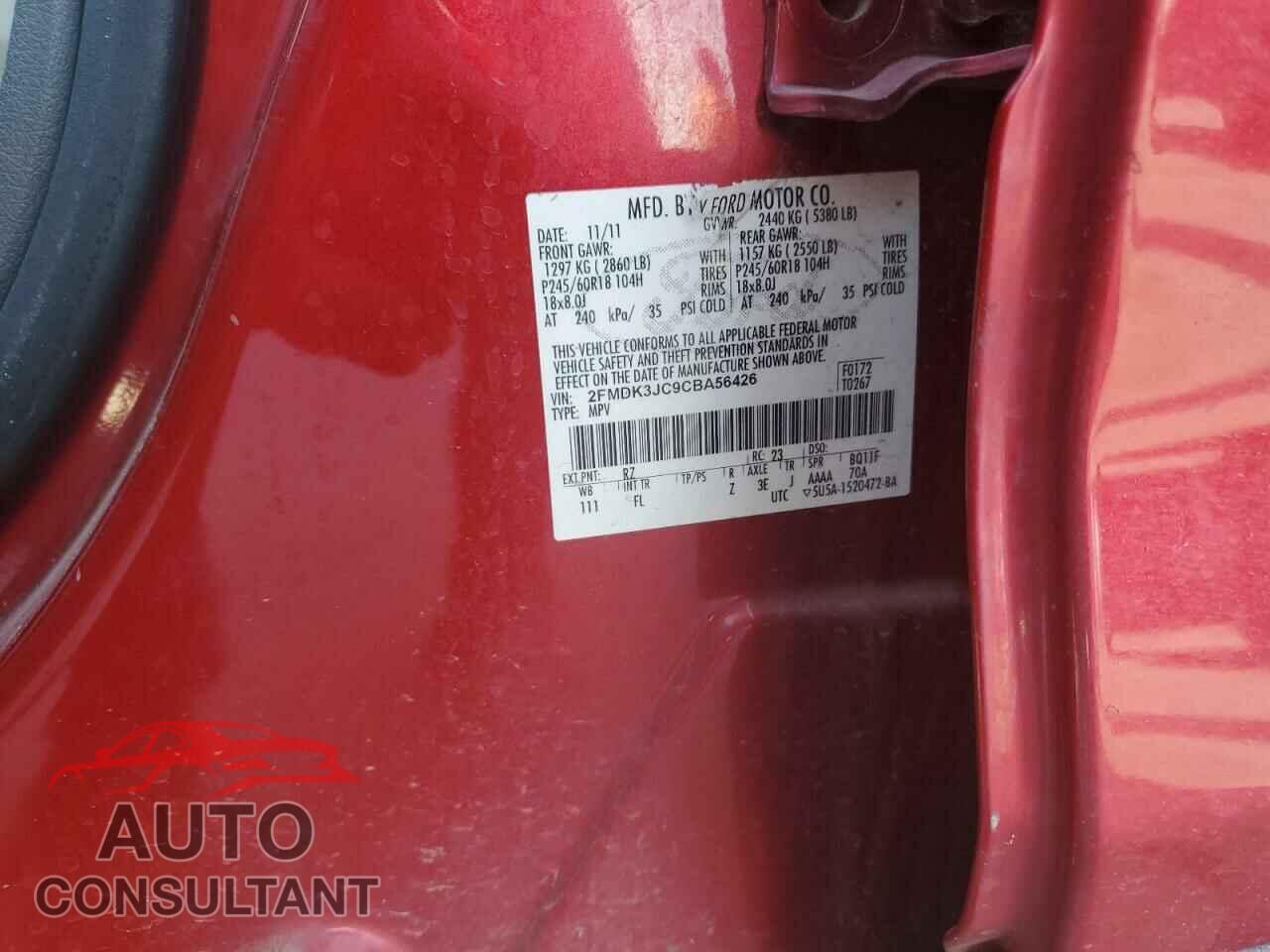 FORD EDGE 2012 - 2FMDK3JC9CBA56426