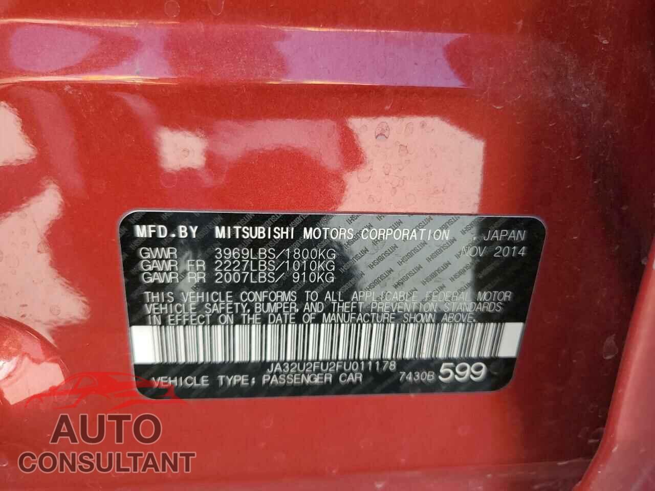 MITSUBISHI LANCER 2015 - JA32U2FU2FU011178