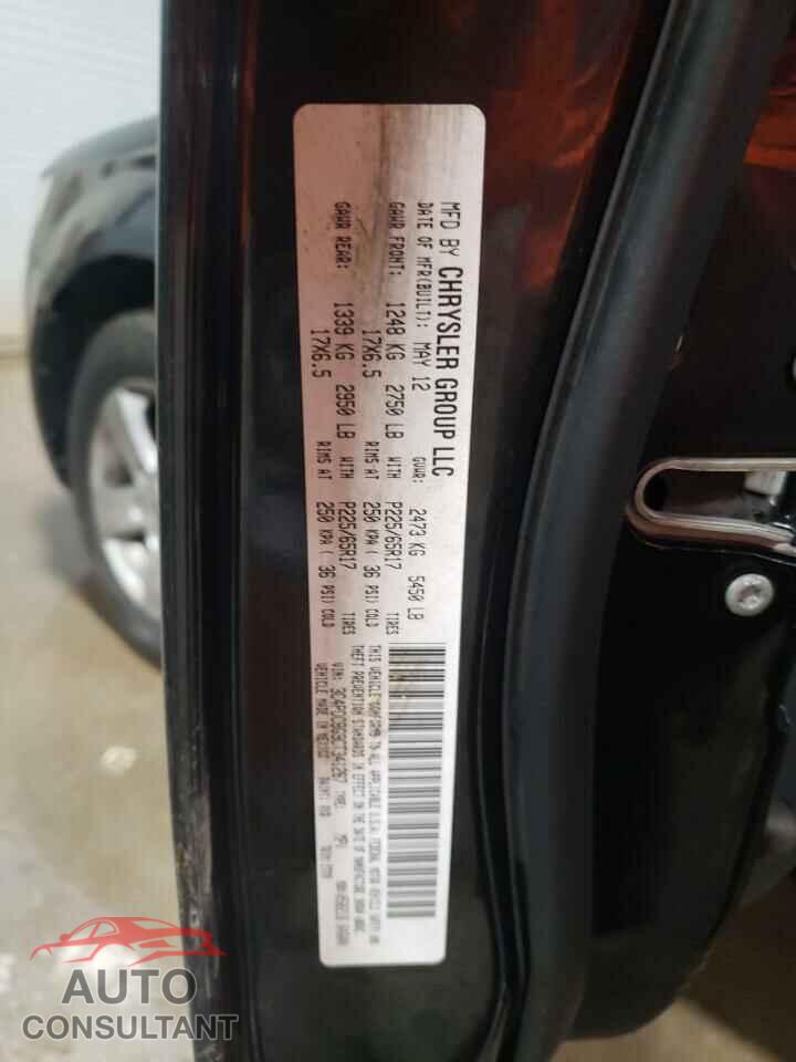 DODGE JOURNEY 2012 - 3C4PDCBG9CT341287
