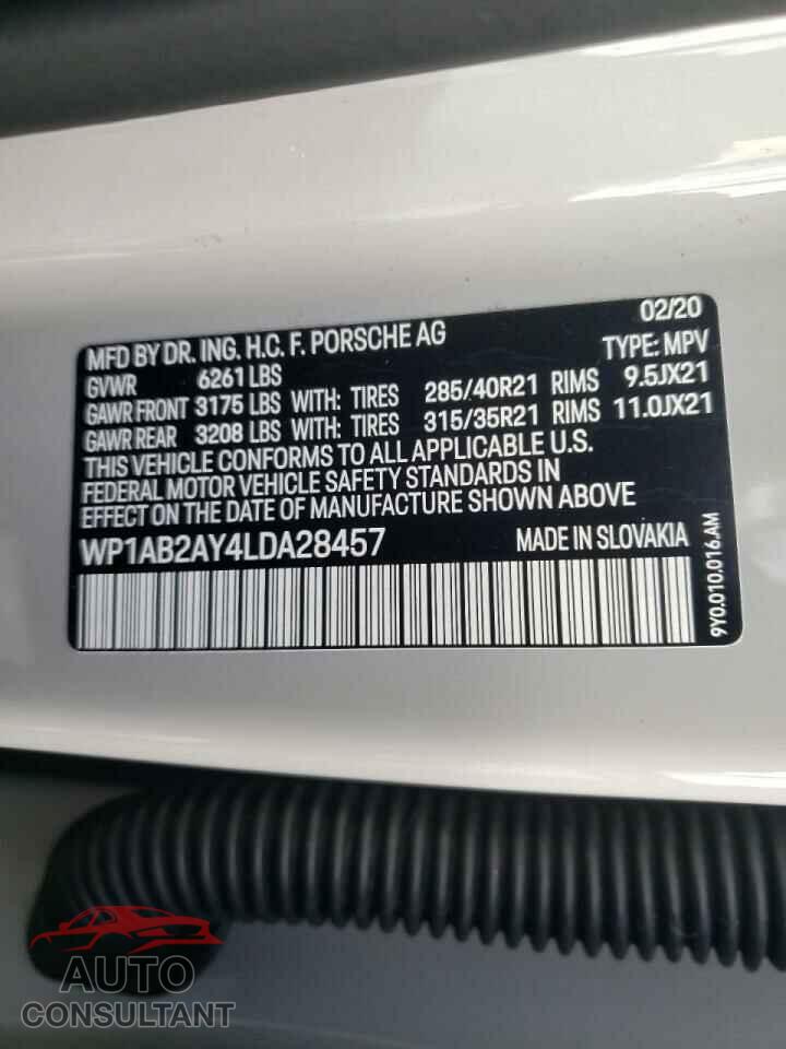 PORSCHE CAYENNE 2020 - WP1AB2AY4LDA28457