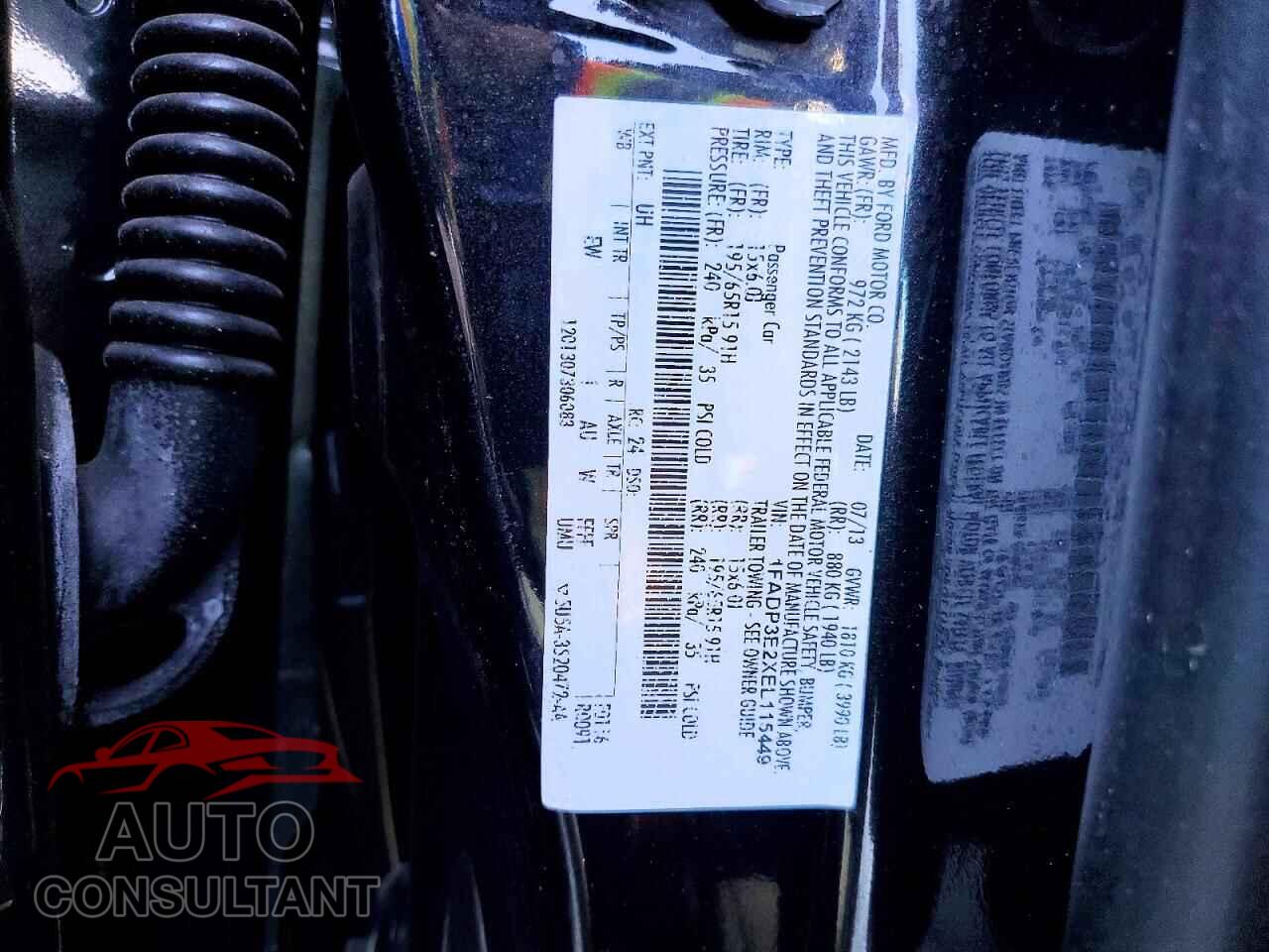 FORD FOCUS 2014 - 1FADP3E2XEL115449