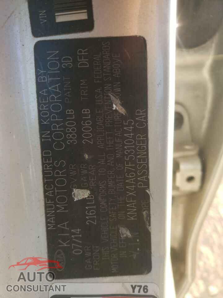 KIA FORTE 2015 - KNAFX4A67F5310445