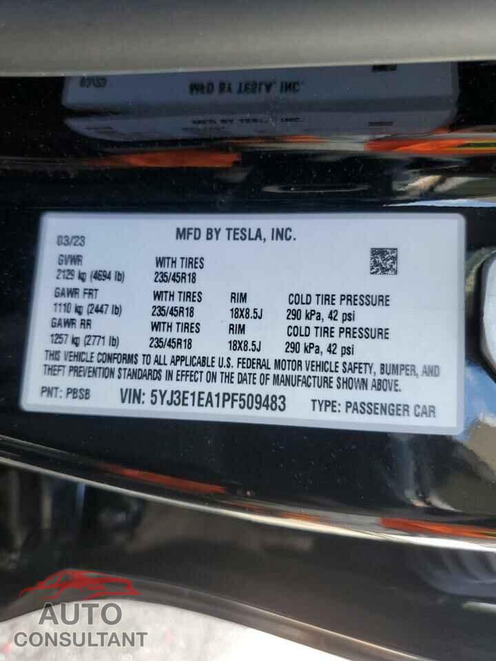 TESLA MODEL 3 2023 - 5YJ3E1EA1PF509483