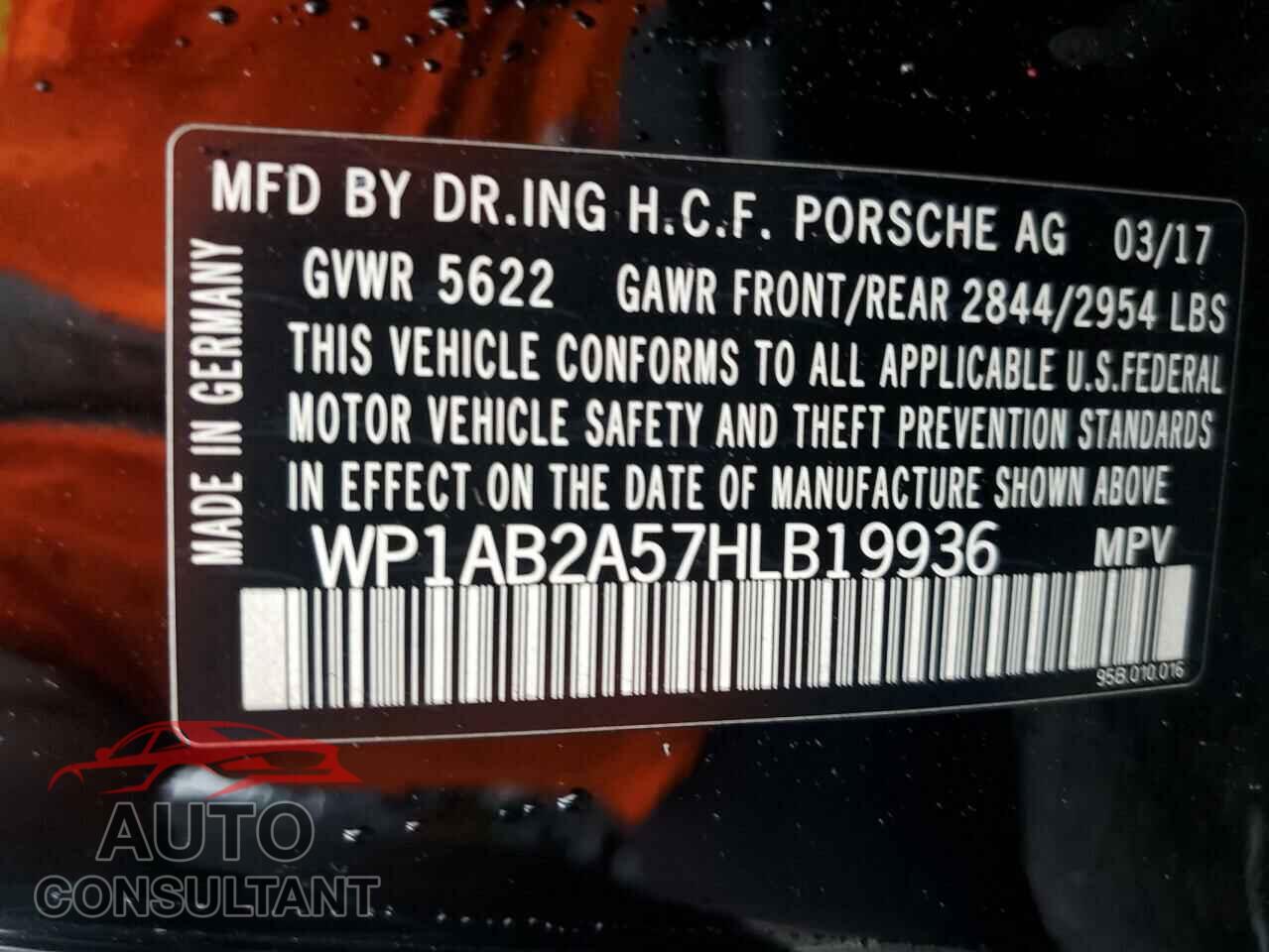 PORSCHE MACAN 2017 - WP1AB2A57HLB19936