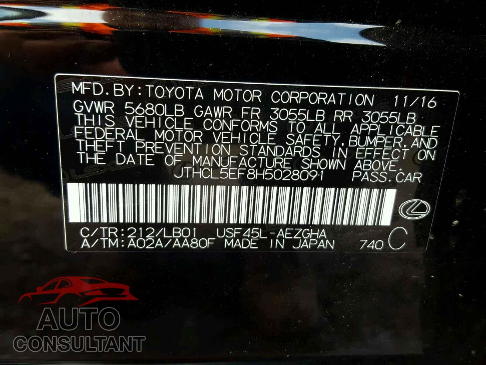 LEXUS LS460 2017 - JTHCL5EF8H5028091