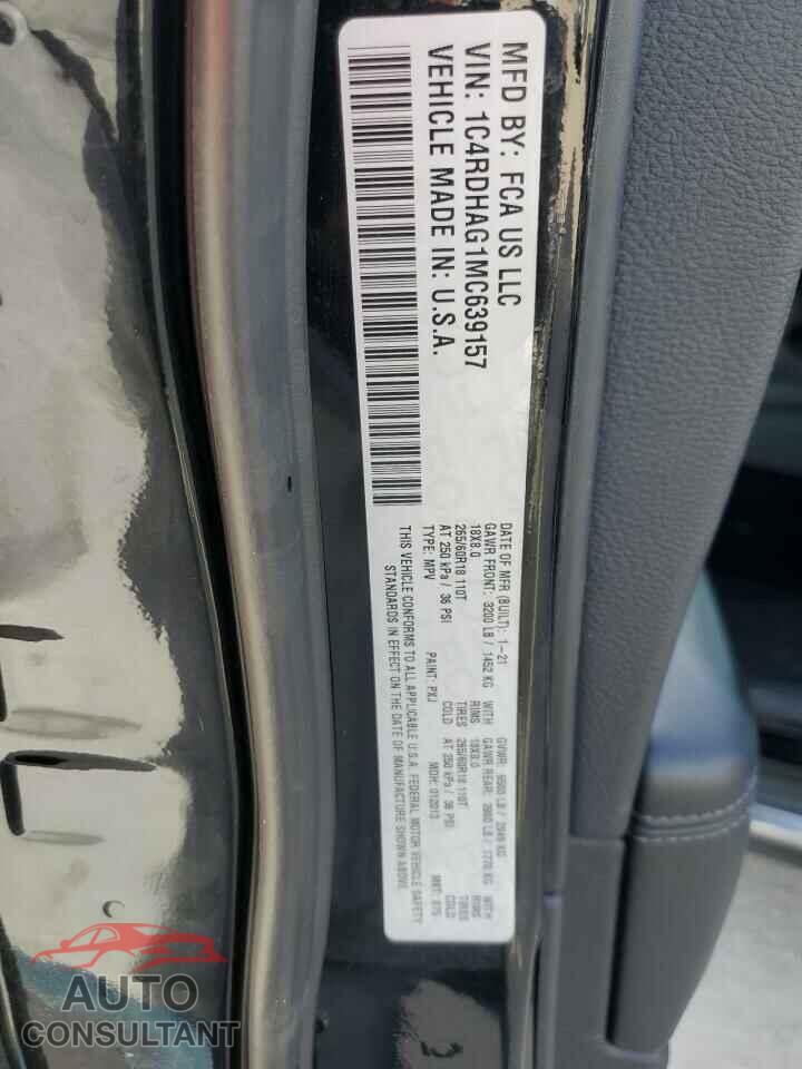 DODGE DURANGO 2021 - 1C4RDHAG1MC639157