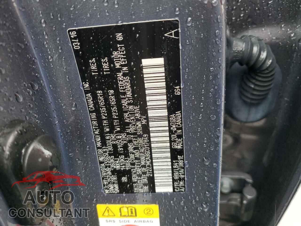 LEXUS RX350 2016 - 2T2ZZMCA8GC017049