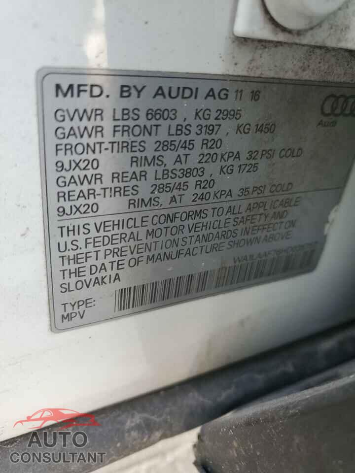 AUDI Q7 2017 - WA1LAAF76HD035757