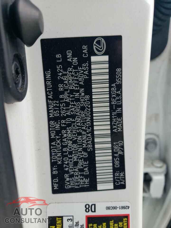 LEXUS ES300 2022 - 58ADA1C1XNU022018
