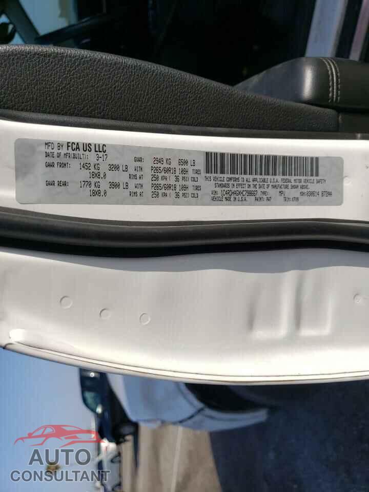 DODGE DURANGO 2017 - 1C4RDHAGXHC798667