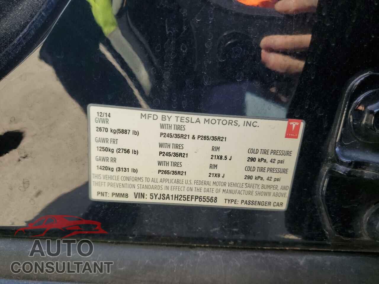 TESLA MODEL S 2014 - 5YJSA1H25EFP65568