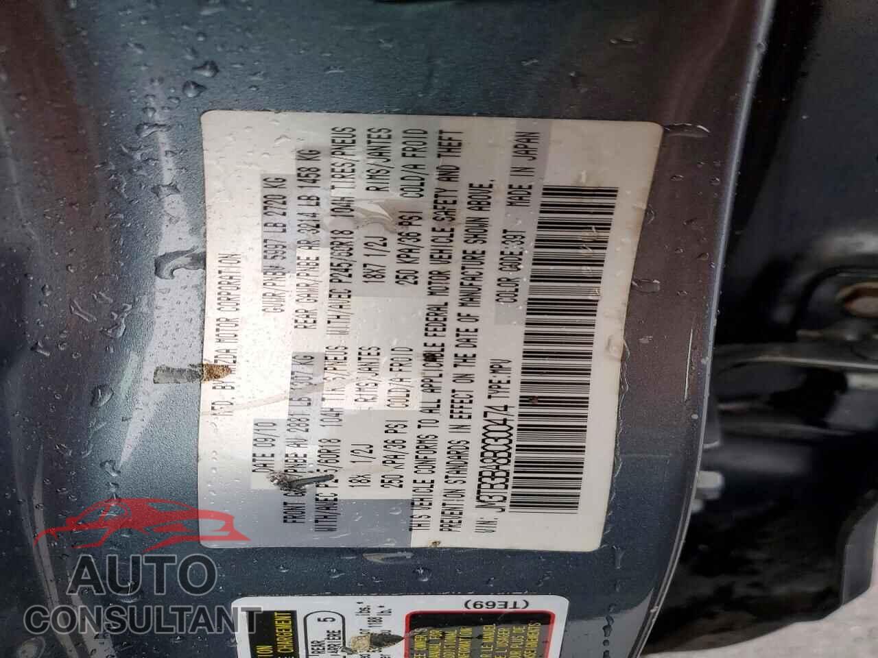 MAZDA CX-9 2011 - JM3TB3BA8B0300474