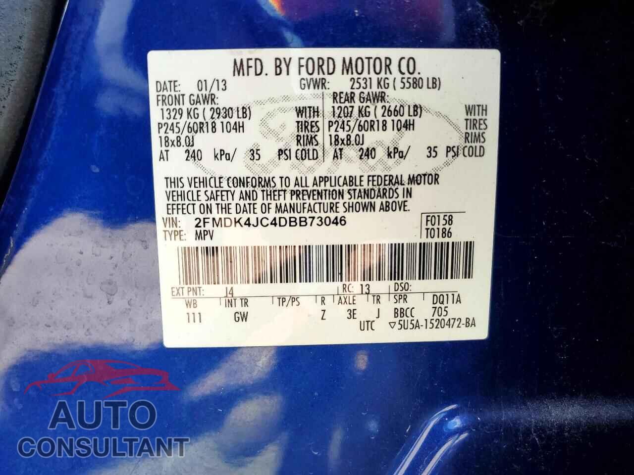 FORD EDGE 2013 - 2FMDK4JC4DBB73046