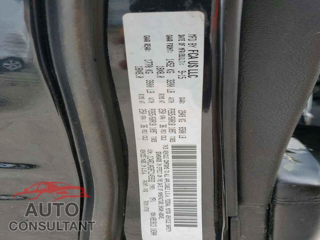 DODGE DURANGO 2015 - 1C4RDJAG9FC145932