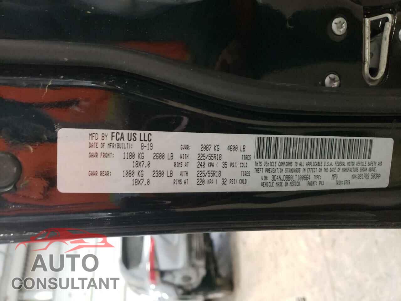 JEEP COMPASS 2020 - 3C4NJDBB0LT100664
