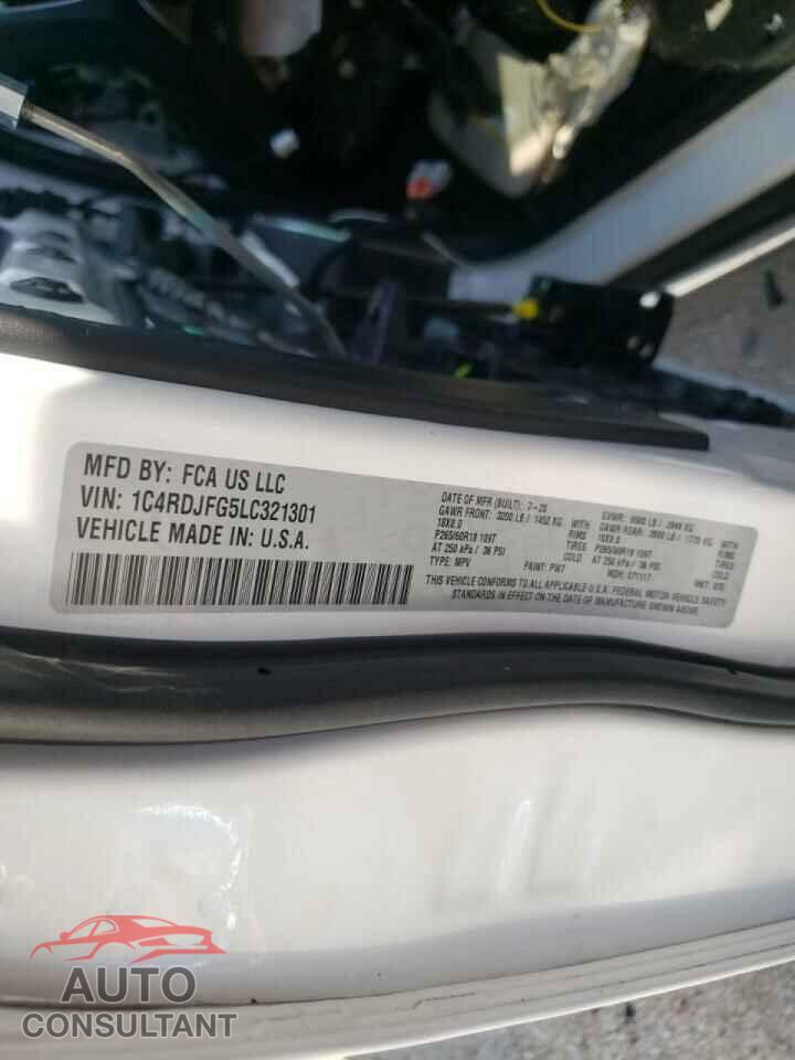 DODGE DURANGO 2020 - 1C4RDJFG5LC321301