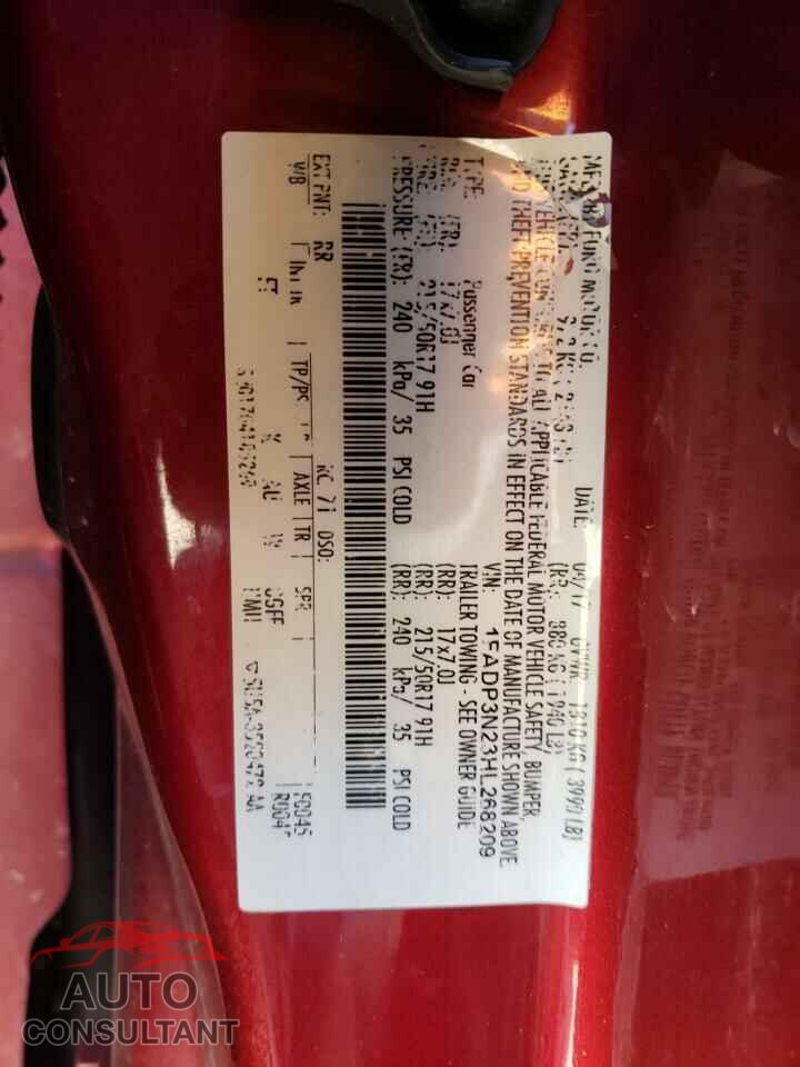 FORD FOCUS 2017 - 1FADP3N23HL268209