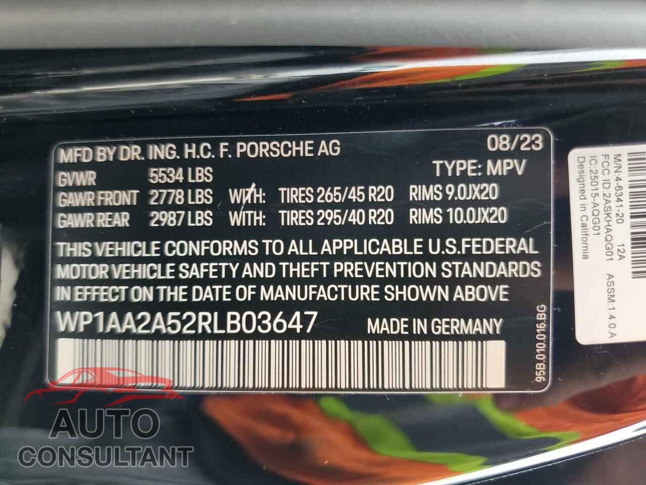 PORSCHE MACAN BASE 2024 - WP1AA2A52RLB03647