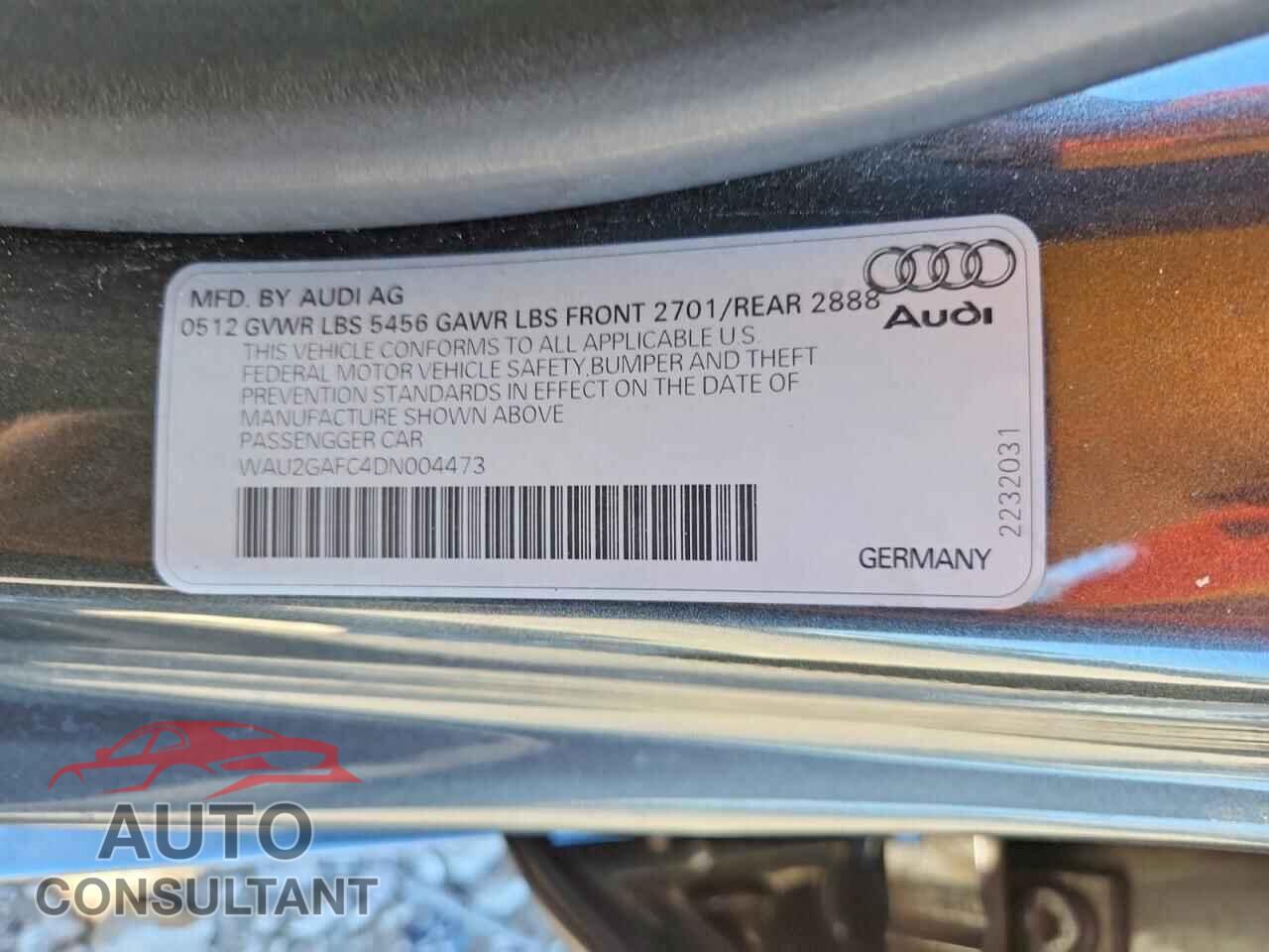 AUDI A7 2013 - WAU2GAFC4DN004473