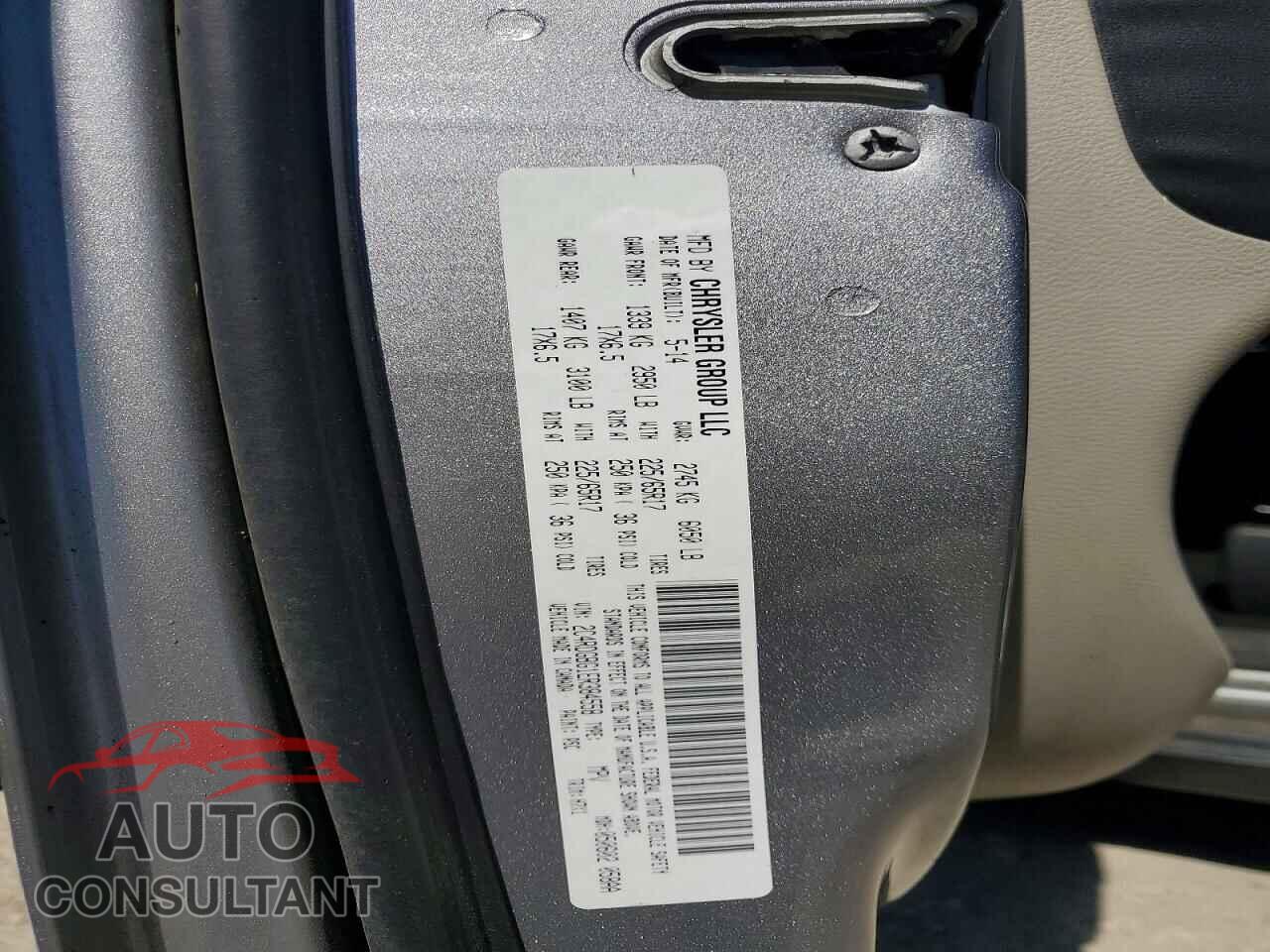 DODGE CARAVAN 2014 - 2C4RDGBG1ER384558