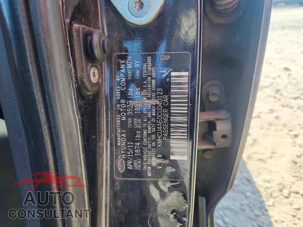 HYUNDAI ACCENT 2012 - KMHCU4AE0CU040123