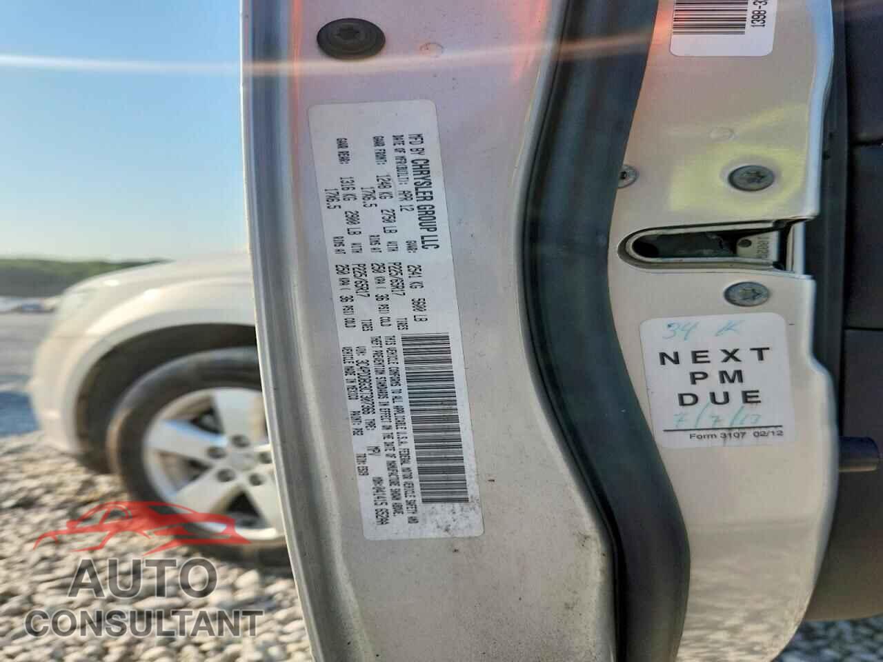 DODGE JOURNEY 2012 - 3C4PDDBG3CT307366