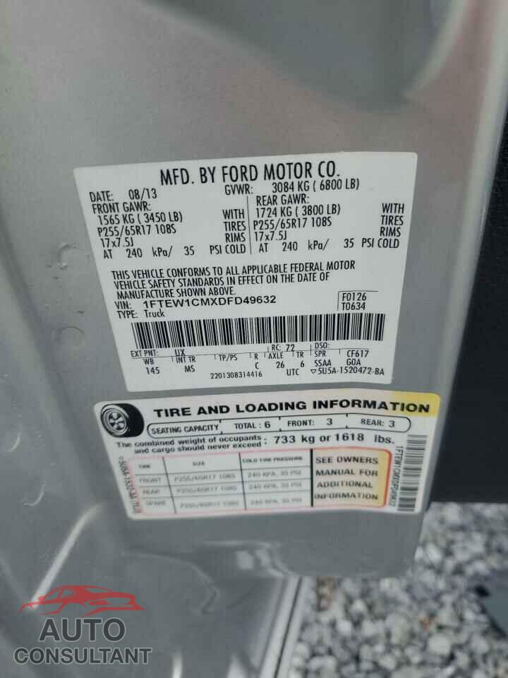 FORD F-150 2013 - 1FTEW1CMXDFD49632