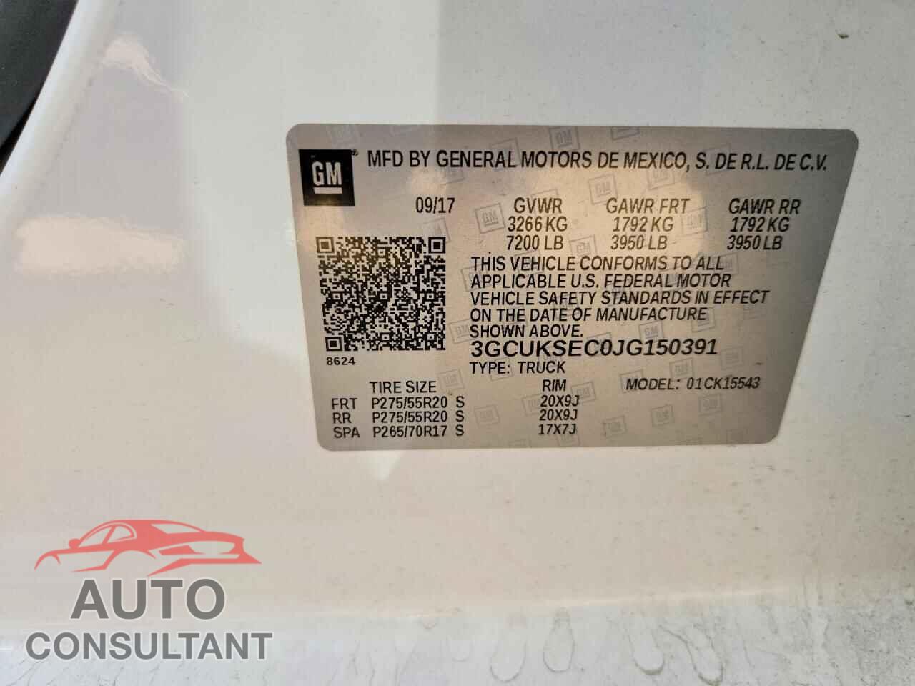 CHEVROLET SILVERADO 2018 - 3GCUKSEC0JG150391