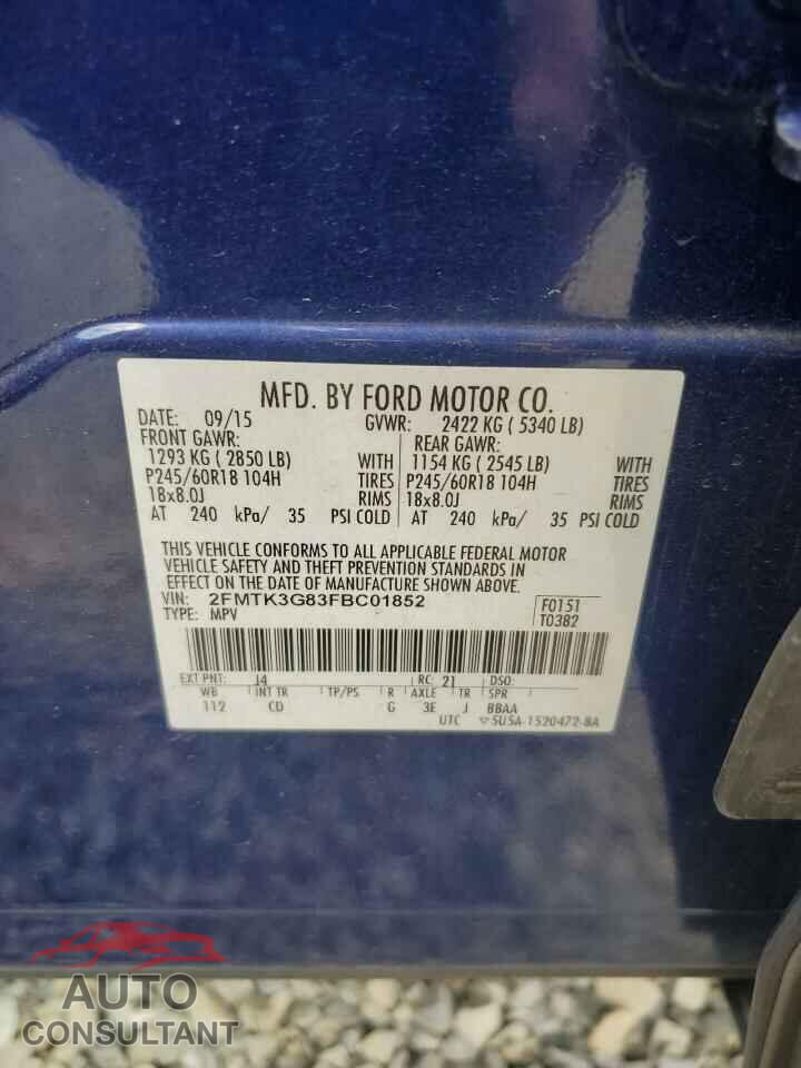 FORD EDGE 2015 - 2FMTK3G83FBC01852
