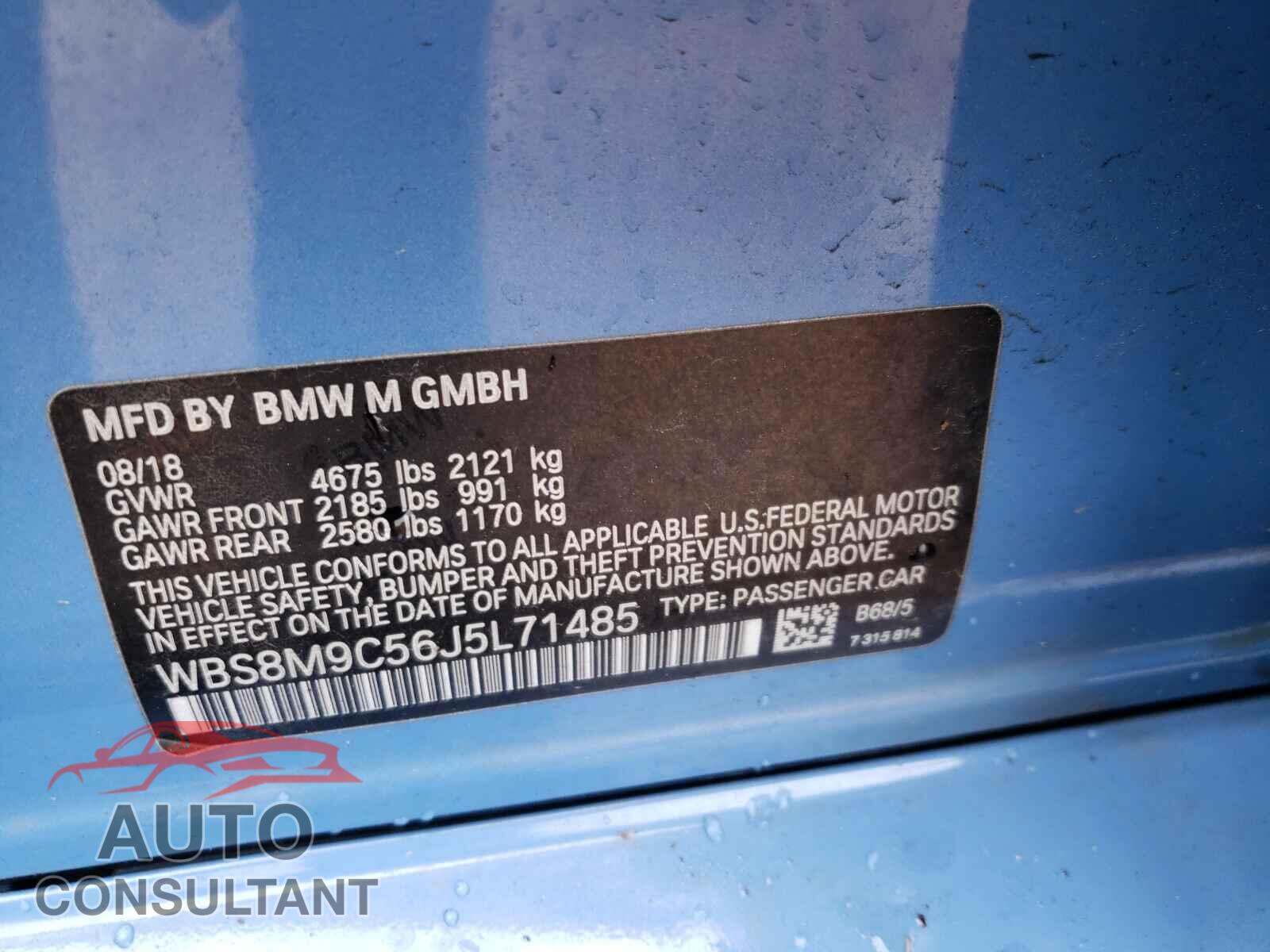 BMW M3 2018 - WBS8M9C56J5L71485