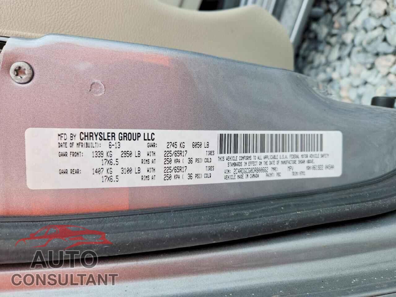 DODGE CARAVAN 2013 - 2C4RDGCG0DR800662