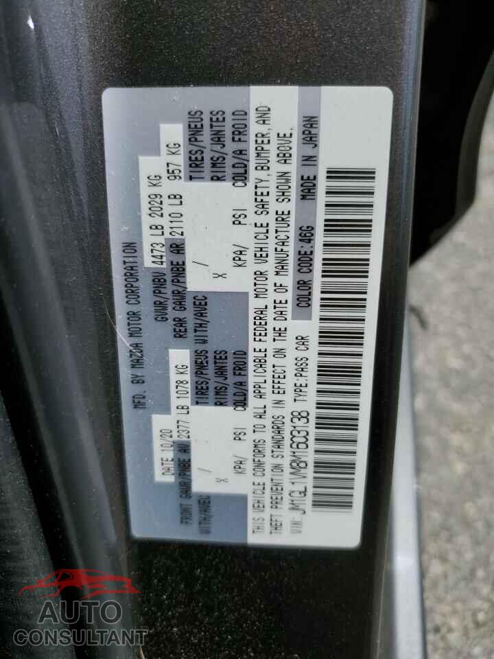 MAZDA 6 2021 - JM1GL1VM8M1603138